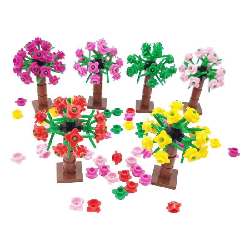 Non-Toxic Moc Ideas Bonsai Plants Flowers Hydrangea Tree Model Building Blocks Toys For Children Gifts Diy Garden