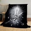 1pc Sword Leaf Light  - Throw Blanket, Soft, Flannel Blankets, Living Room,  All Seasons Use-1021181