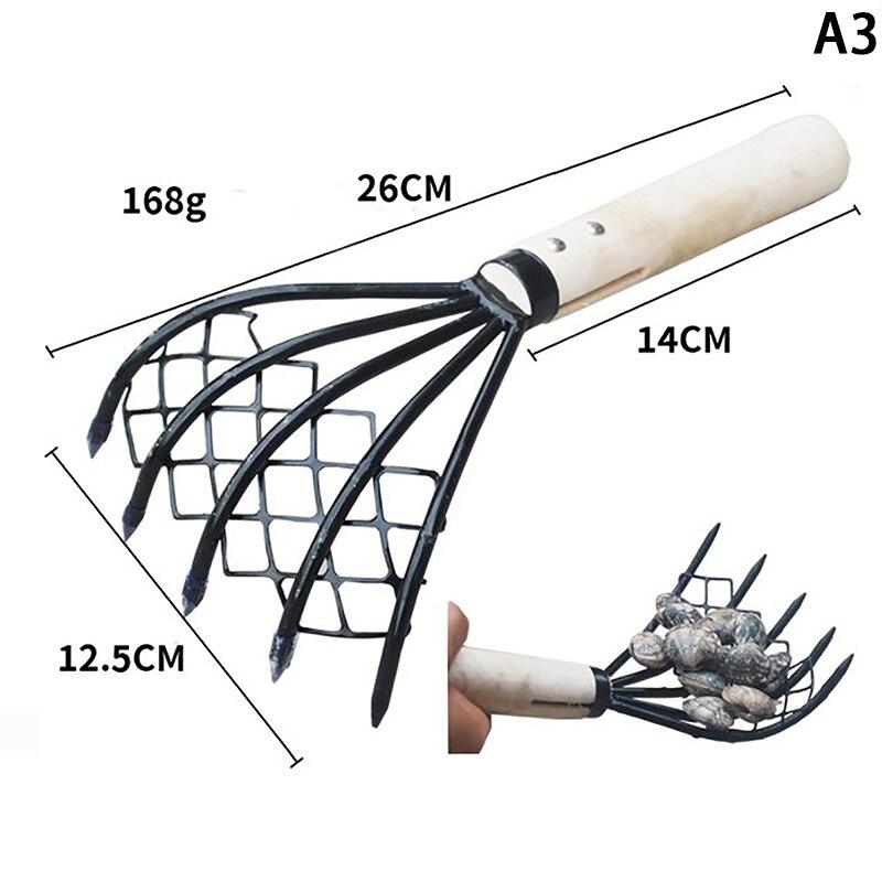 

Грабли для моллюсков 5 зубцов Домашние Ракушка Пляж Раковина Копать Морепродукты Аксессуары Инструмент Полезный С Сеткой Деревянная Ручка Вилы Сад
