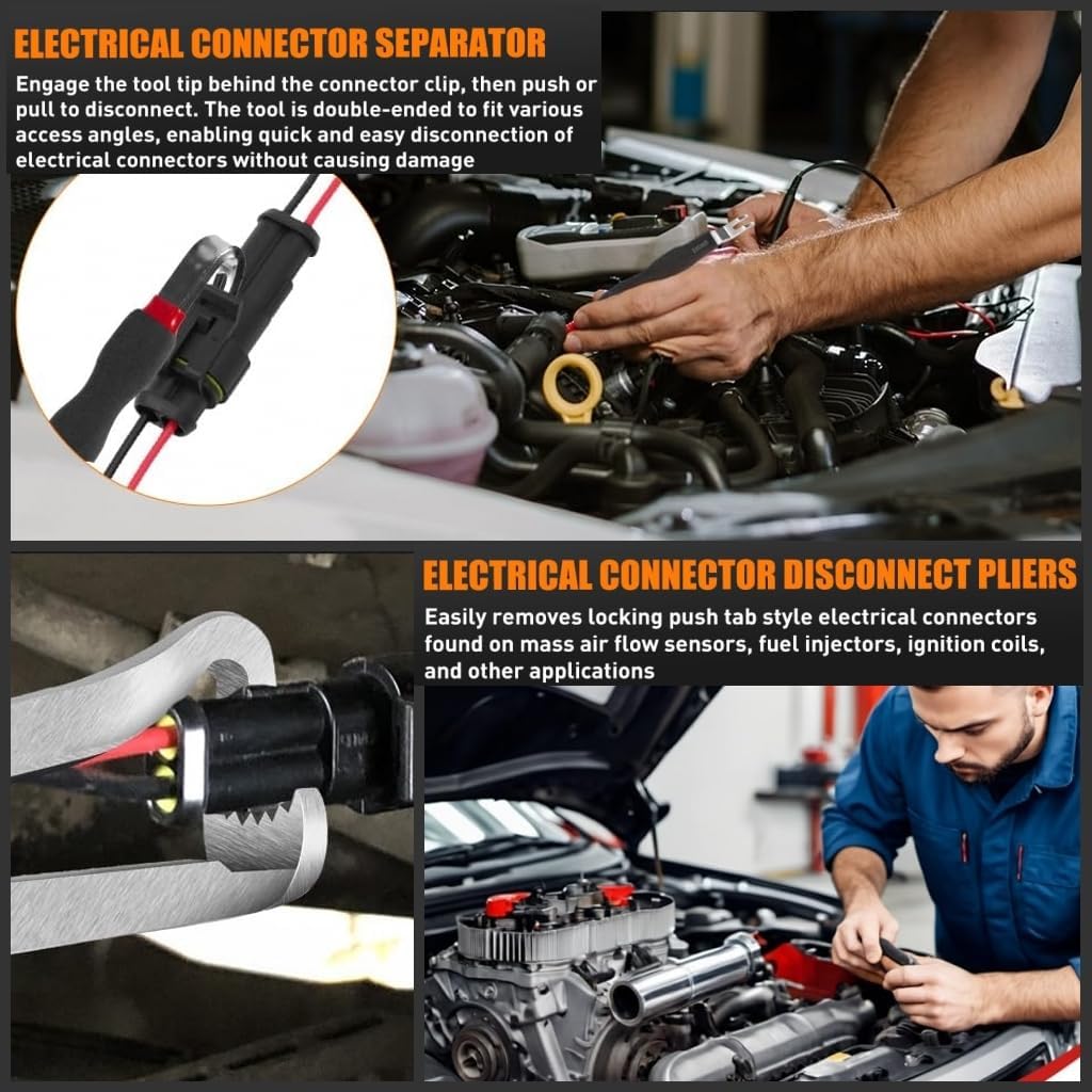 Electrical Disconnect Pliers Connector Hose Pliers Electrical Hose Removal Pliers Fuel Line Disconnect Tool Set(3PCS)