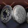New Fashion Retro Design Hollow Gear Fob Watch Vintage Bronze Pocket Watch Necklace Chain Pendant Quartz Watches Birthday Gifts