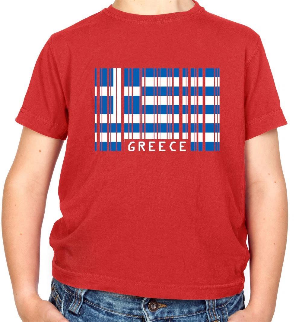 Флаг Греции в стиле штрих-кода - Детская футболка - Греческие флаги Любовь к стране Живи 120