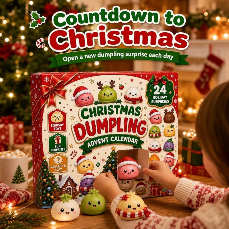 2026 Christmas Dumpling Advent Calendar 24days Fidget Countdown Calendar Stress Relief Squeeze for 2026Xmas Adventskalender Gift