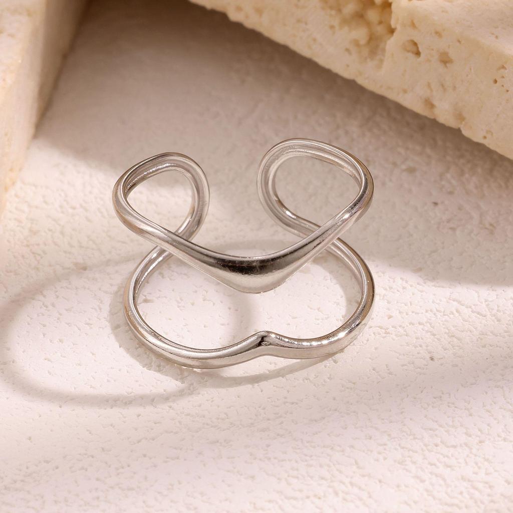 Elegant Women's Titanium Steel Open Ring - Non-fading, Luxury Style