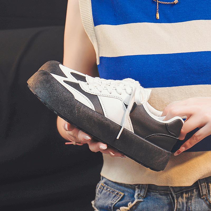 Niche platform big head ugly cute breadboard shoes retro trendy shoes Baijingting fluffy shoes