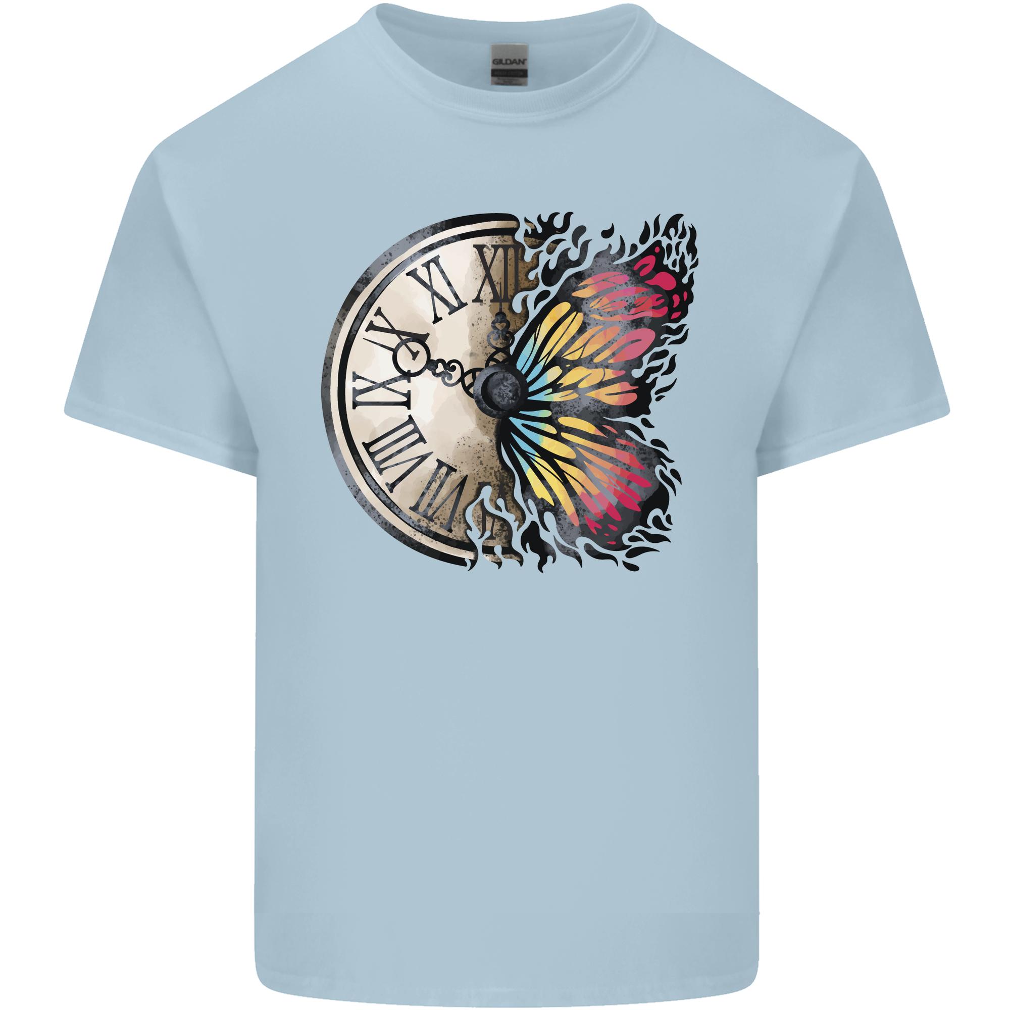 Butterfly Clock Unisexs Light Cotton TShirt S