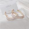 55MM Heart Imitation Pearl Hoop Earrings Big Circle Smooth Women Exaggerated Golden Hyperbole Metal Large Ear Jewelry Gift Aros