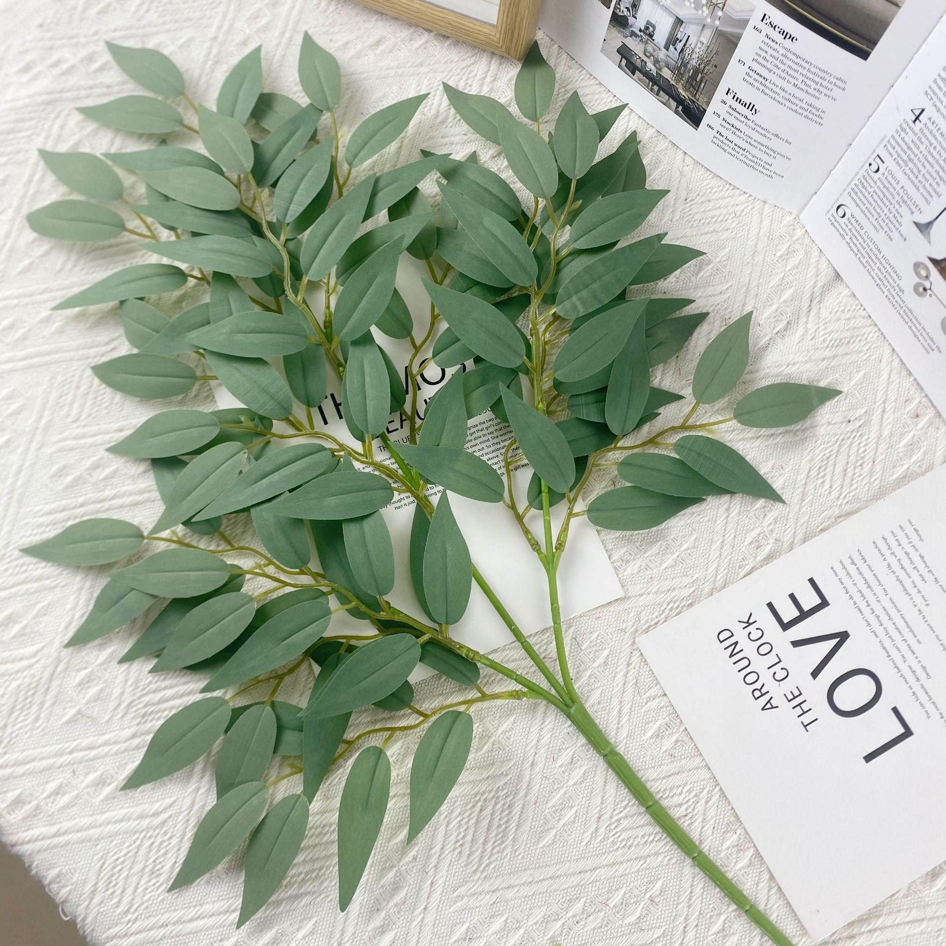 

Прямые продажи Моделирование зеленых листьев растений Шелкография Одиночная ветка Трехзубый 16-ячеистый лист ивы Домашнее украшение Украшение Съемка