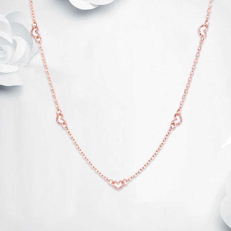 Purple Gold Love Anklet Temperament Rose Gold Plated Heart Peach Heart Anklet Sweet Jewelry