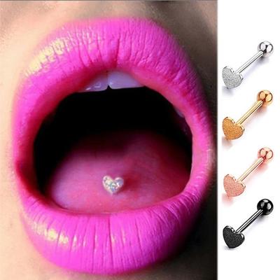 Langue en acier chirurgical coeur haltère corps Piercing corps Labret broche mamelon ongles oreille Piercing Stud lèvre Piercing