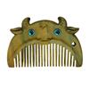 12 Zodiac Green Sandalwood Baby Comb – Engravable Wooden Craft for Children's First Birthday Gift