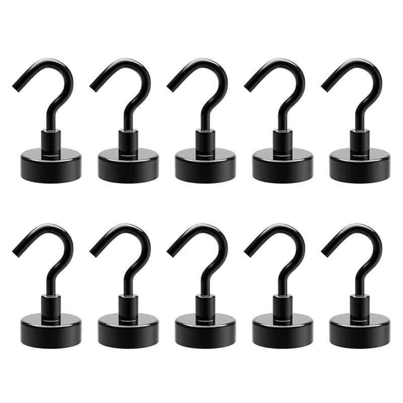 

10Pieces Magnetic Utility Hooks Heavy-Duty Magnet-Hooks for Kitchen Classroom Workplace Strong Heavy-Duty Cruise Hook чёрный