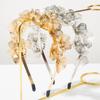 Elegantes Schwerindustrie-Blumen-Stirnband Party-Kopfschmuck Schmuck Geschenk Braut-Stirnband Goldfarbe Blumen-Haarbänder Ballparty