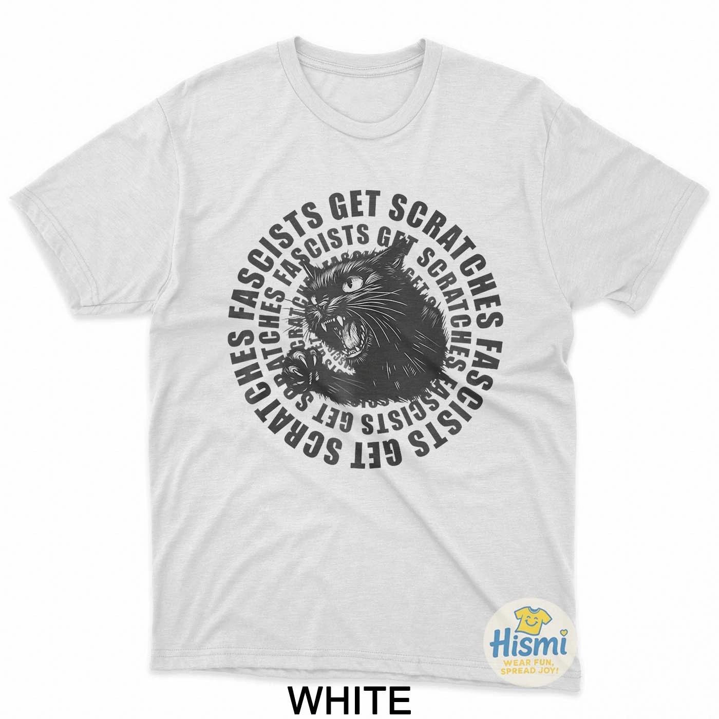 Funny Black Cat Fascists - Get Scratches Cat Men And Women T-Shirt L