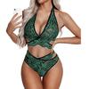 Nuovi set di biancheria intima sexy in prospettiva di chiusura divisa in pizzo con ricamo a rete