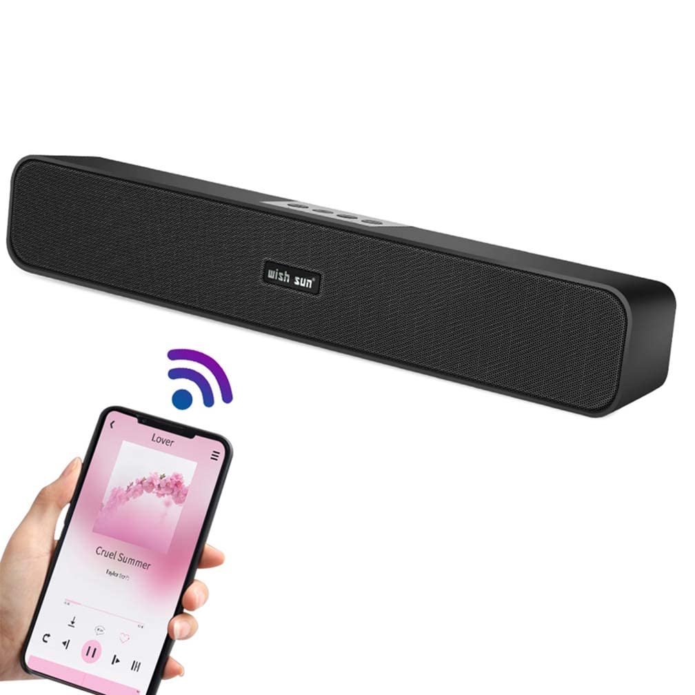 THSGRT Wish Sun PC Immersive Soundbar with Bluetooth Loud Compatible with and USB AUX Long Bluetooth Small TV Loud Compatible with and AUX USB Powered