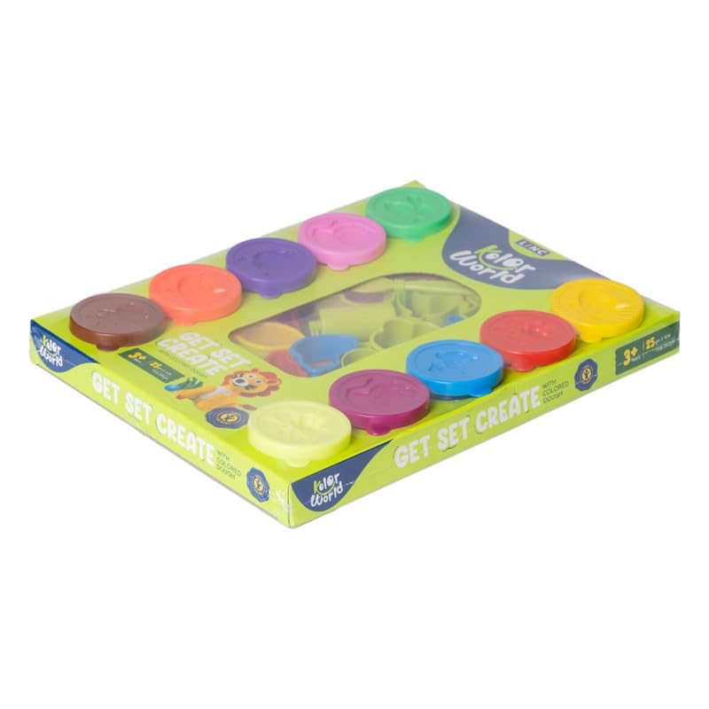 Linc Kolor World Non-Toxic And Child Safe Dough -Multicolor Clay - 10 Shades Moulding Pack Of 25Gm, Set Of 1 0
