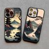 Japanese Aesthetic Mount Fuji Landscape Phone Case For iPhone 13 12 11 Pro Max 14 7 8 Plus XR XS X 15 16 Pro Max Silicone Cover