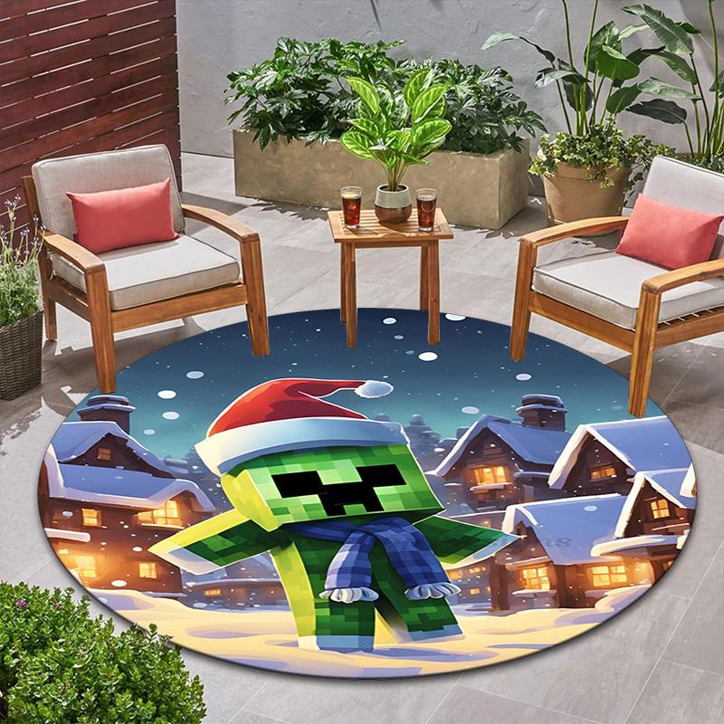 Sandbox Electronic Xbox Games Minecraft Circular Carpet Household Goods Decoration Anti Slip Home Table and Chair Mat Aisle Door Mat Carpet D11