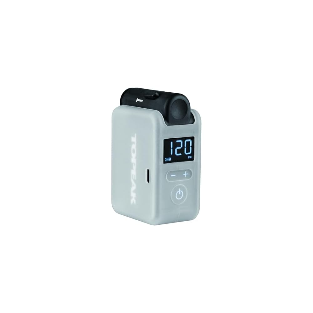 Topeak E-Booster Digital Electric Pump with Digital Gauge for Bicycle Tires, Black