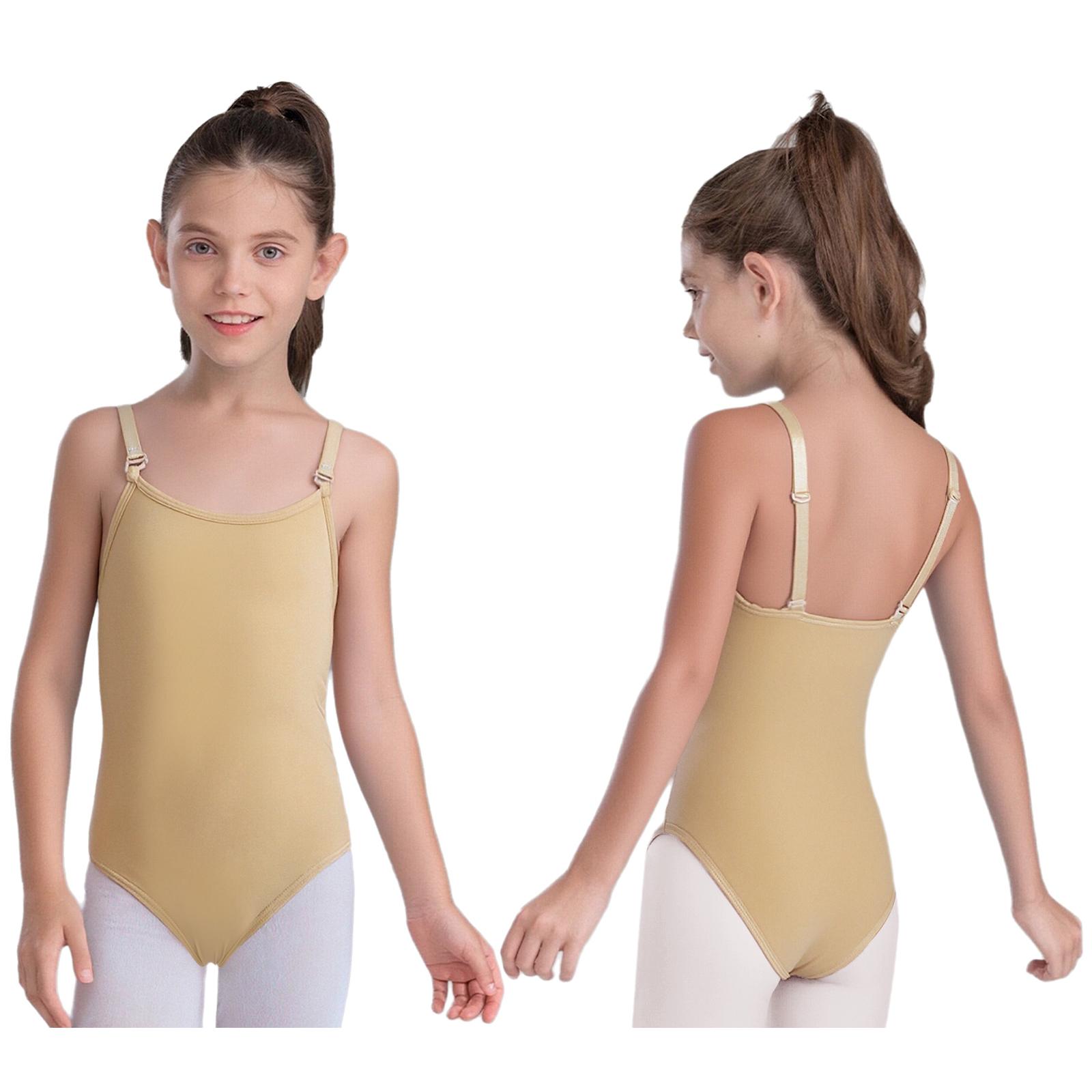 Kids Girls Ballet Warm-up Dance Gymnastics Practice Costume Cross Back Adjustable Straps Ballet Practice Training Undergarment S
