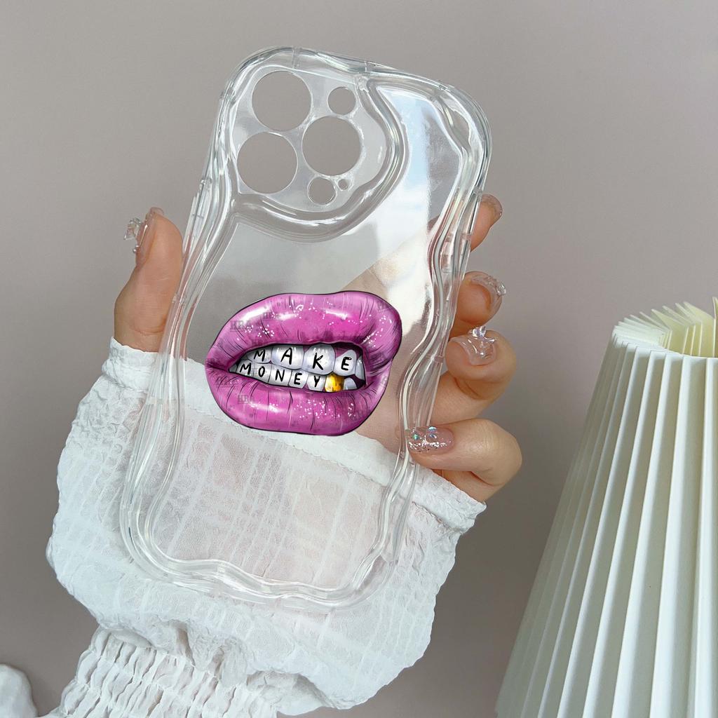LZ20 Lips kiss design Clear Soft Wave Phone Cases for iPhone 15 13 Pro Max 12 mini 14 8 Plus XS Max XR 6 Protection Back Cover