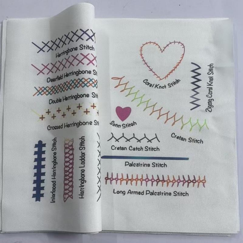 DIY Linen Embroidery Stitch Sample Book for Embroidery Enthusiasts