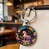 Year of Horse Keychain 2026 Zodiac Design Compact Good Luck Key Chain Pendant with Bells Metal Frame Holiday Decoration