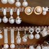 French Retro Zircon & Pearl Geometric Stud Earrings: Luxurious and Fashionable Accessories for Women