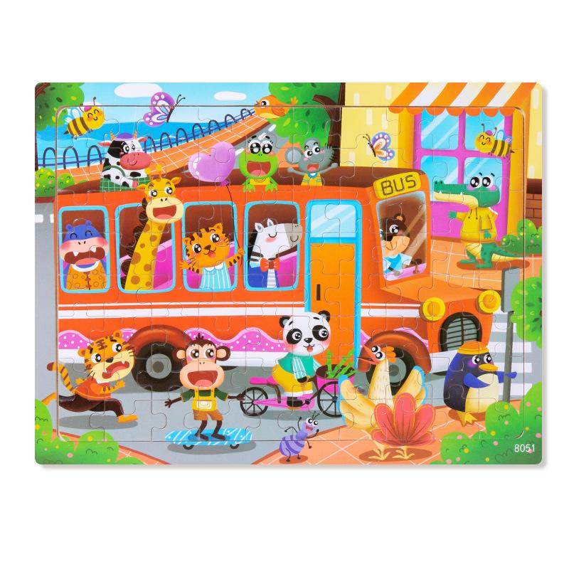 Wooden puzzle children animal cartoon fairy tale plane puzzle baby early education puzzle building block toy