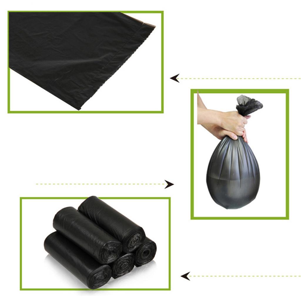 Plastic Trash Bags Multipurpose Garbage Bags Thickened Tear Resistant Trash Bag for Kitchen Roll Design Black