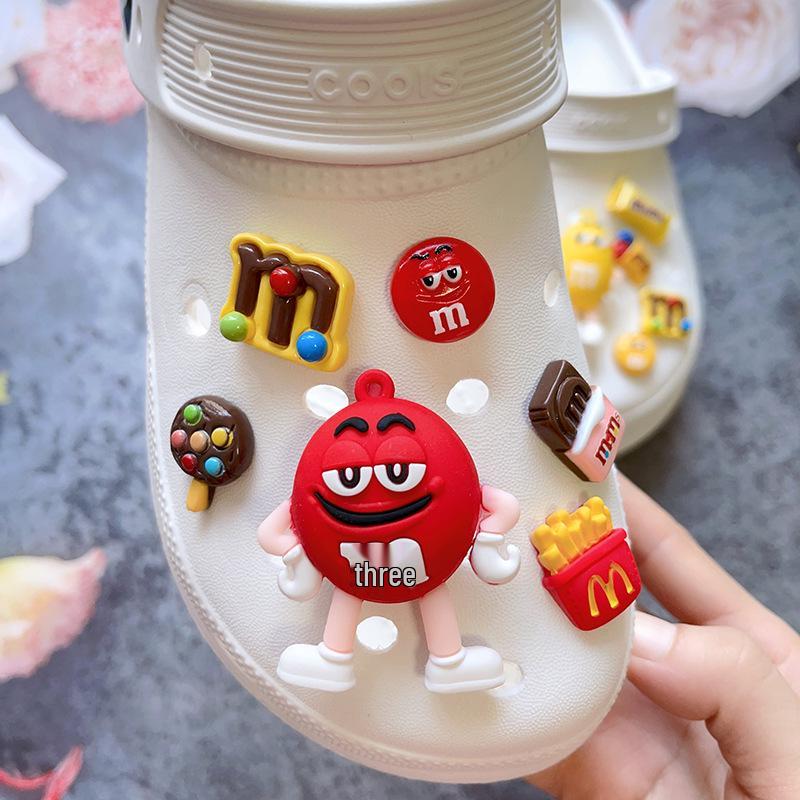 M&M's Candy Bean Clog Shoe Flower Decoration 3D Shoe Buckle Set for DIY Garden