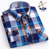 Herbst Dickes Flanellhemd Karomuster Hemden Standard-Passform Für Herren Langarm Reine Baumwolle Mode Einzelnes Aufgesetztes Taschendesign Jung