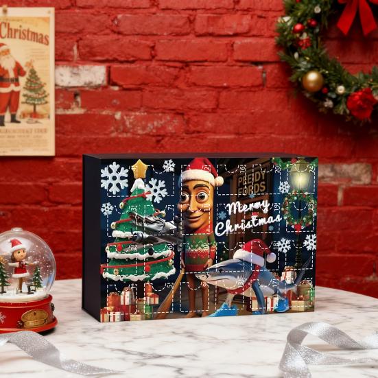 Advent Calendar 2025 Acrylic Christmas Countdown Calendar with 24 Unique Mini Doll Pendants Festive Holiday Decorations for Kids And Teens