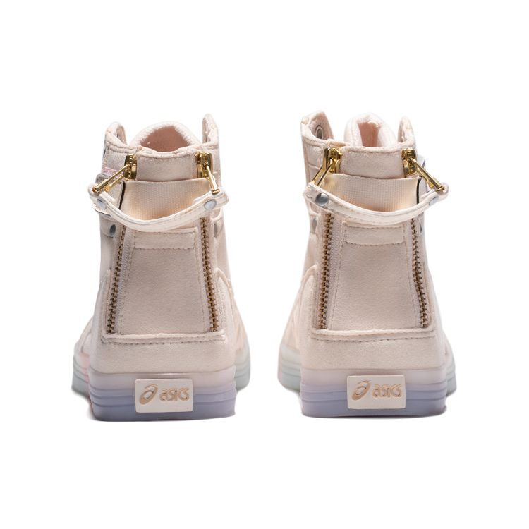 Asics Double Clutch Fabric Synthetic Leather Retro Casual High-Top Skate Shoes Women Sneakers Off-White 1203A172-101