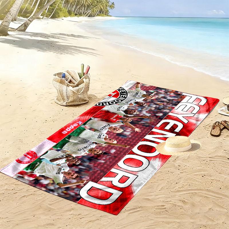 Asciugamano da Spiaggia con Stampa FC Feyenoord, Asciugamano Grande Morbido ad Asciugatura Rapida per Spiaggia Campeggio Nuoto