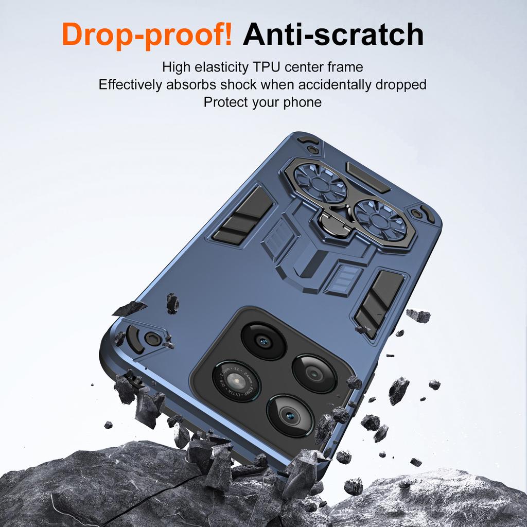 For Motorola Edge 60 Fusion 5G/Edge 60 5G Case Ring Holder Kickstand PC+TPU Shockproof Phone Cover