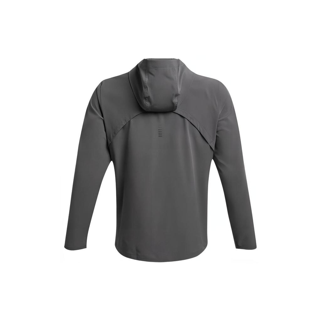 Under Armour Outrun The Storm Logo Print Breathable Hooded Jacket Men Jackets Dark-Gray 1376794-025