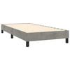 Lit avec sommier et matelas - Maison Exclusive - 90x190 cm - Velours gris clair - Tête de lit réglable