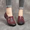 Genuine Leather Women Flat Shoes Thick-soled Loafers Retro Hollow Breathable Designer Shoes  Beef Tendon Soft-soled Women Shoes
