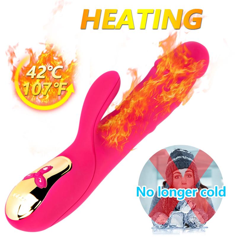 Magnetic Pulse Automatic Thrusting Vibrator for Women Heating Telescopic Masturbation G-spot Clitoral Stimulation Sex Toy