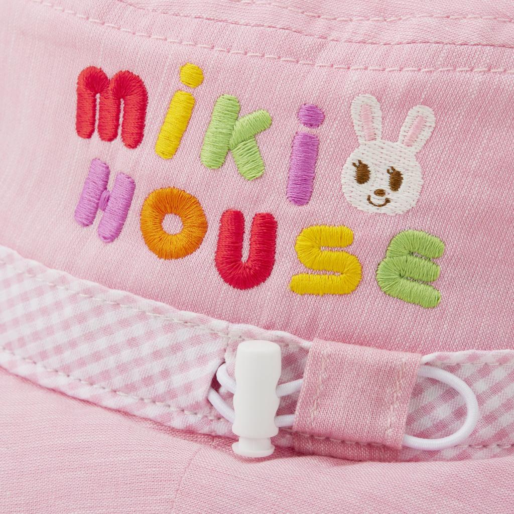 Hat UV protection with sunshade cover cotton with elastic for clothing SS Pink [MIKI HOUSE] 100% boys, girls, babies, kids, children's 12-9105-684