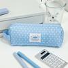 Polka Dot Pencil Case With Soft Padded Fabric And Smooth Zipper Perfect For Students School Office Stationery Storage