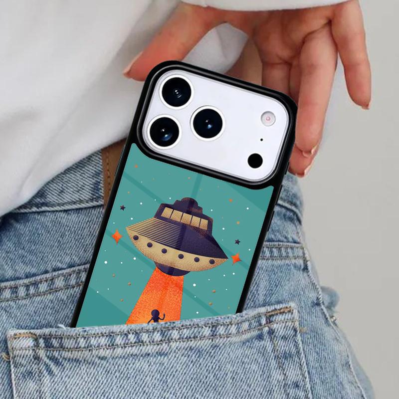 Sky aliens UFO astronauts lovely Phone Case for iPhone 17ProMax 12 13 14 15 16e 17 Pro Max Plus Air Cover