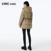 Parka mi-longue ample à capuche pour femme Jinyujie