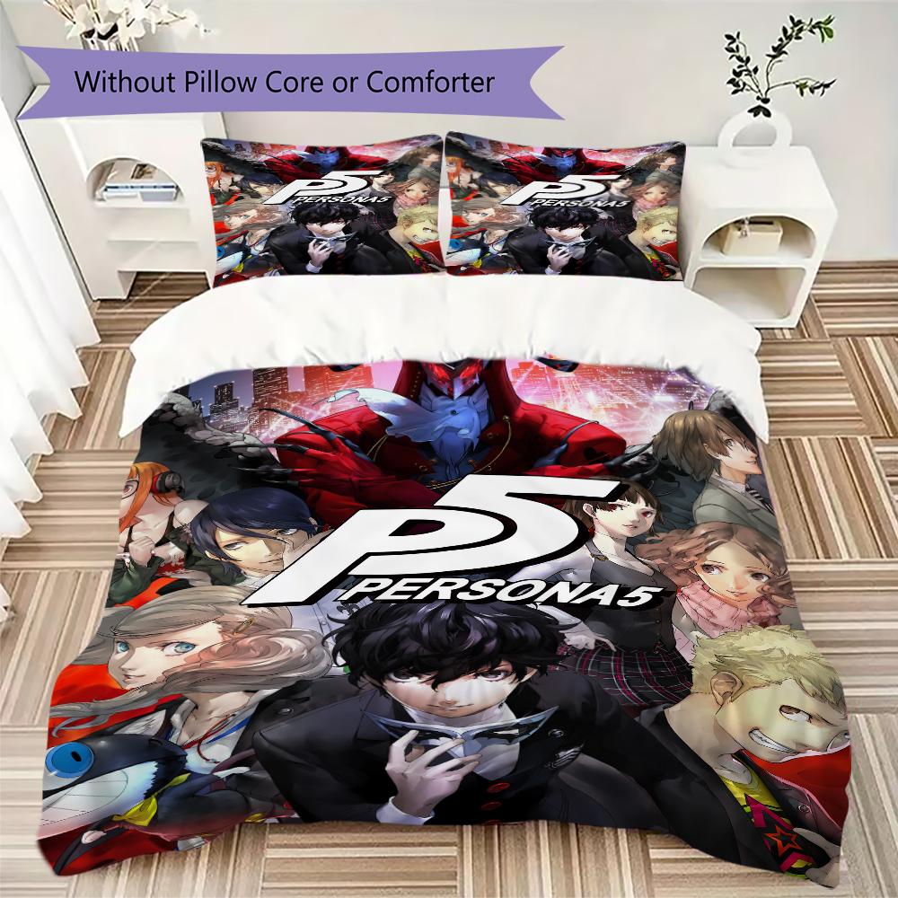 Persona Pattern Bedding uilt Set uilt Cover Pillowcase Home Decoration Birthday Gift (1 * duvet cover + 2 * pillowcase without core)106