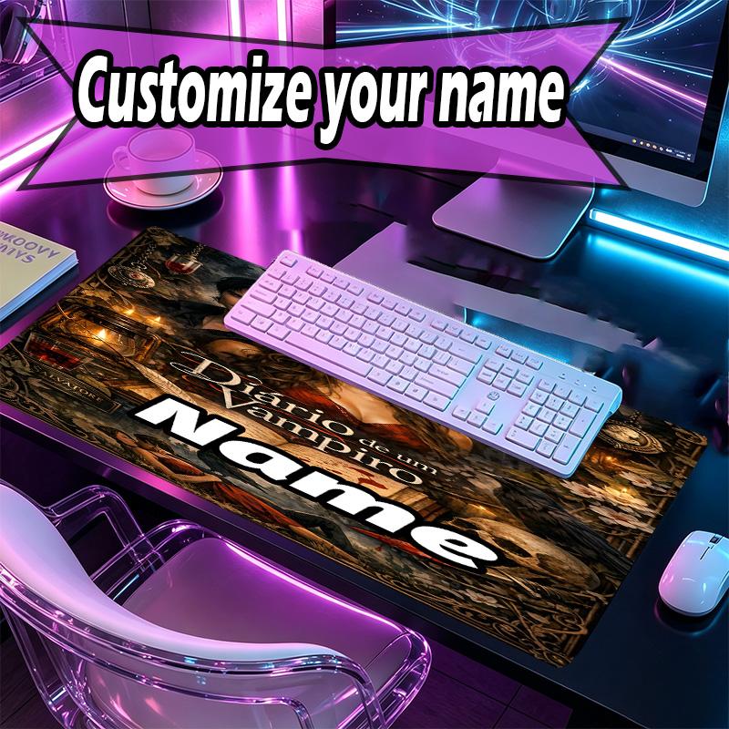 Custom Name Personalized horror theme Pattern Mousepad, Laptop PC Desk Mat, Decorative Desk Mat for Home Keyboard Pad Gift