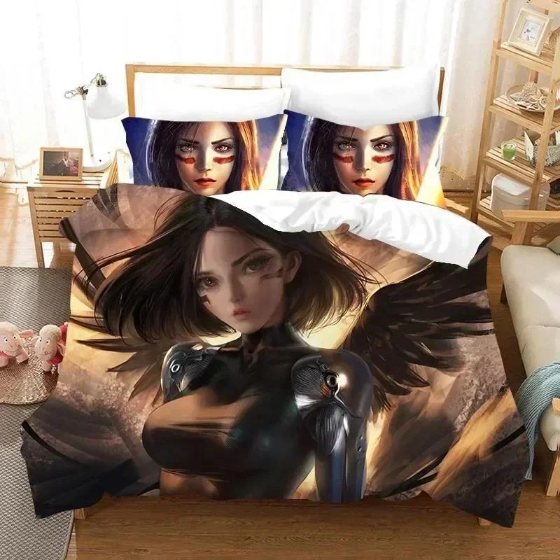 3D Alita Duvet Cover Set Movie Theme Bedding Set Single Double Twin Full Queen King Size Movie Alita Bedroom Decoration
