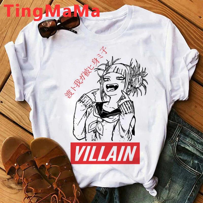 Japanese Anime My Hero Academia T Shirt Unisex Kawaii Cartoon Himiko Toga Funny Graphic T-shirt Fashion Ullzang Tshirt FeUnisex
