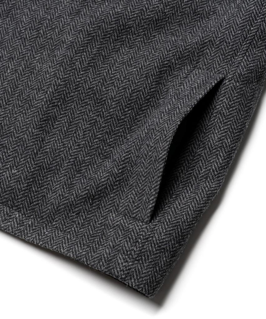Edinburgh Club Wool Blended Herringbone Mid Hunting Jacket [C/Grey]